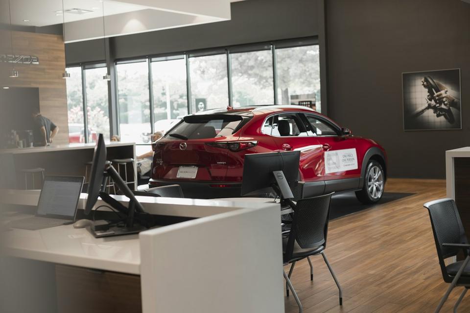 Car on a showroom floor